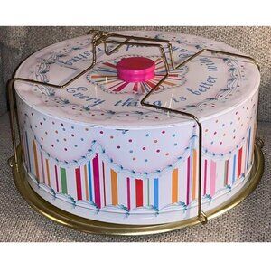 Department 56 "Every thing is Better with Cake and Frosting!" 12" Metal Cake Tin